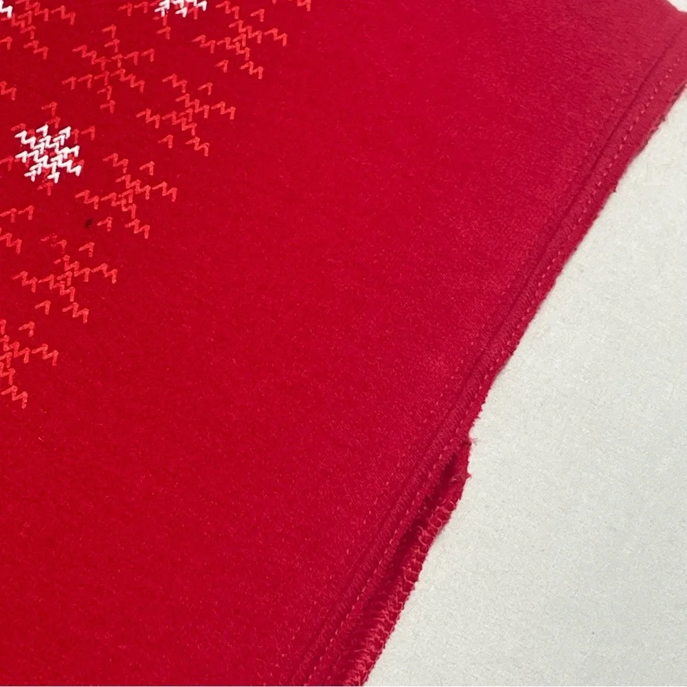 Gildan Red Holiday Reindeer Sweater Vest with Green and Brown Accents
